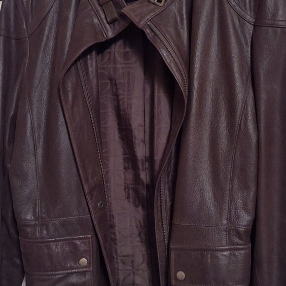 Cole Haan All leather Bomber Jacket - Picture 2 of 9